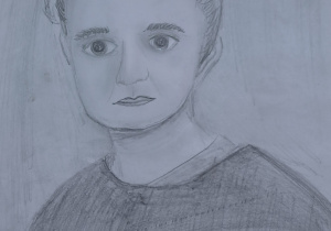 Nagrodzona praca ucznia w konkursie na portret patronki szkoły