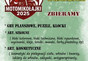 Plakat informujący o zbiórce Motomikołajki