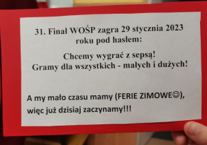 Informacja o akcji WOŚP
