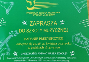 Ulotka Szkoły Muzycznej w Zgierzu