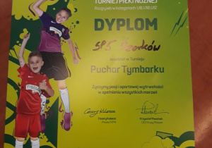 Dyplom za udział w turnieju