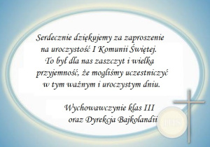 Podziękowanie