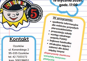 Plakat informujący o Dniu Otwartym w Bajkolandii