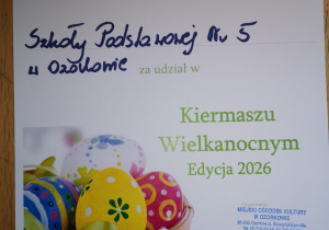 Pamiątkowy dyplom dla szkoły