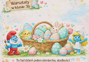 Plakat reklamujący zajęcia u Smerfów