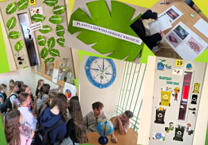 Uczniowie świętujący Dzień Ziemi