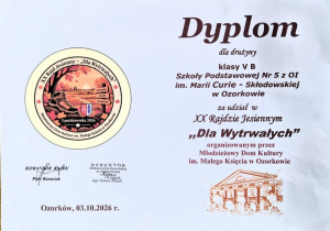 Dyplom dla uczestników Rajdu