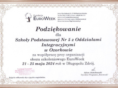 Zielona Szkoła - warsztaty EuroWeek